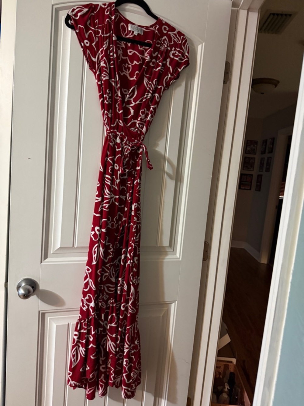 Red Floral Wrap Maxi Dress - Elegant Women’s Summer Dress